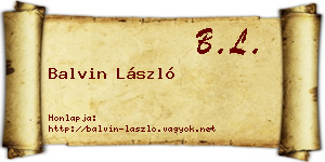 Balvin László névjegykártya